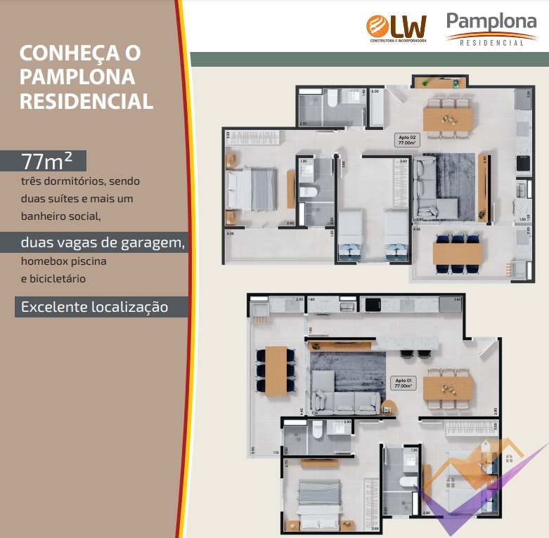 Obra a Preço de Custo, Últimas Unidades!! Residencial Pamplona. A poucos metros da praia Martim de Sá.