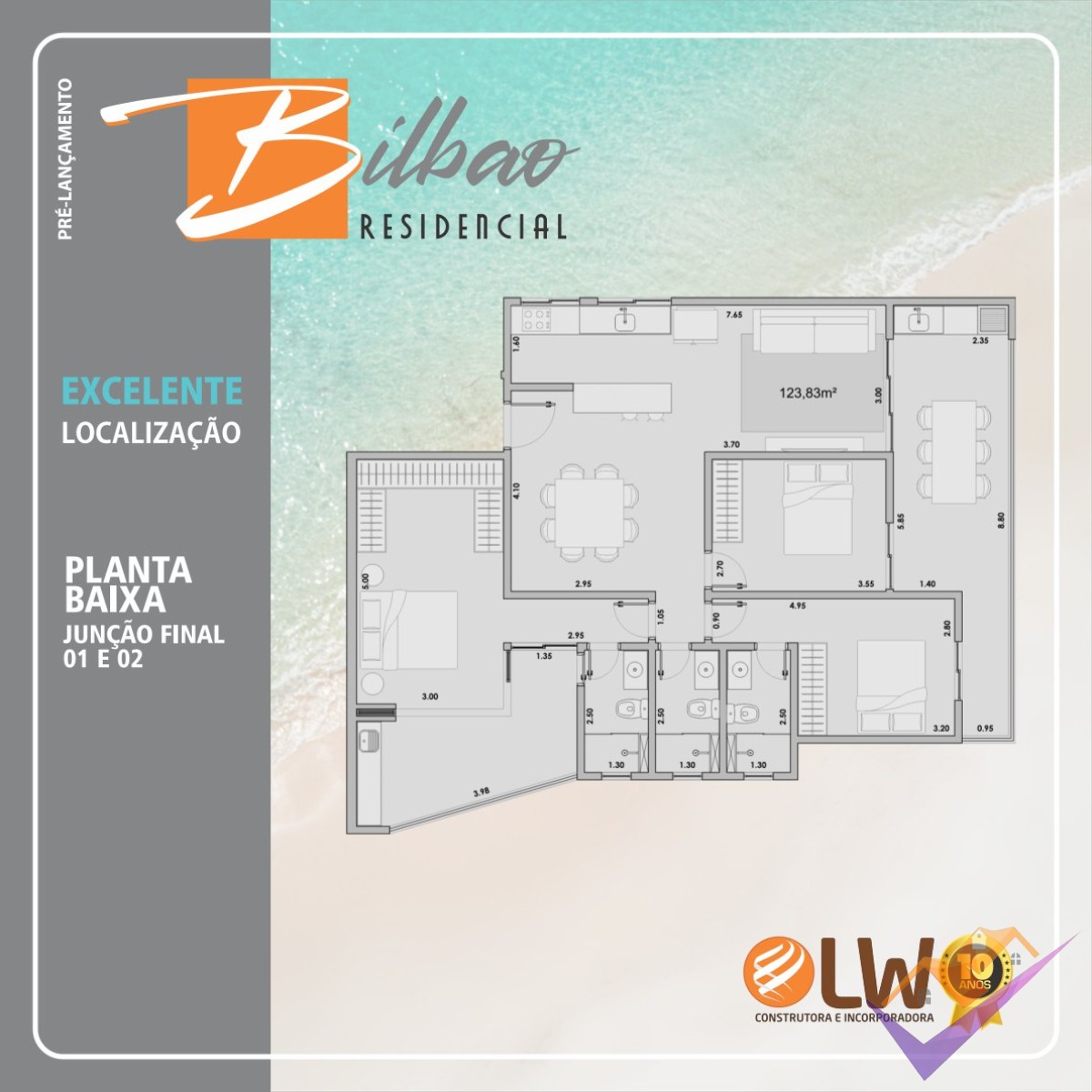 Bilbao, Pré Lançamento de 1, 2 e 3 dormitórios, Jardim Brtitânia, todos vista mar. Bilbao Residencial.