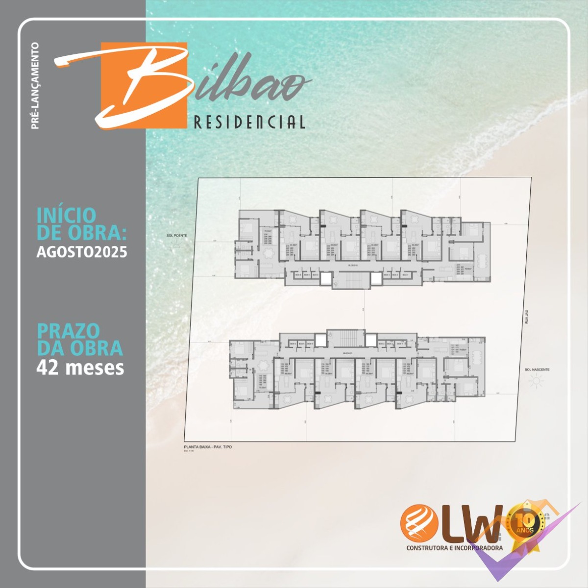 Bilbao, Pré Lançamento de 1, 2 e 3 dormitórios, Jardim Brtitânia, todos vista mar. Bilbao Residencial.